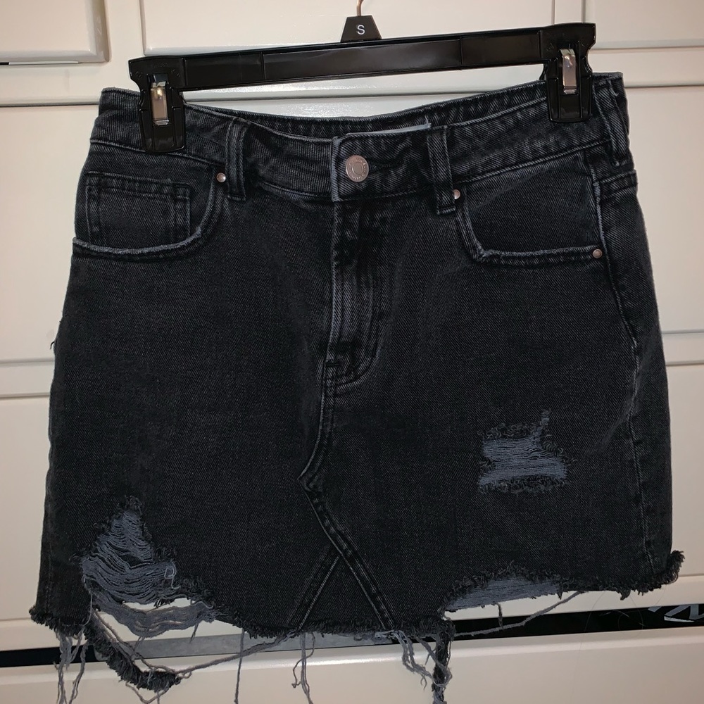 black denim skirt